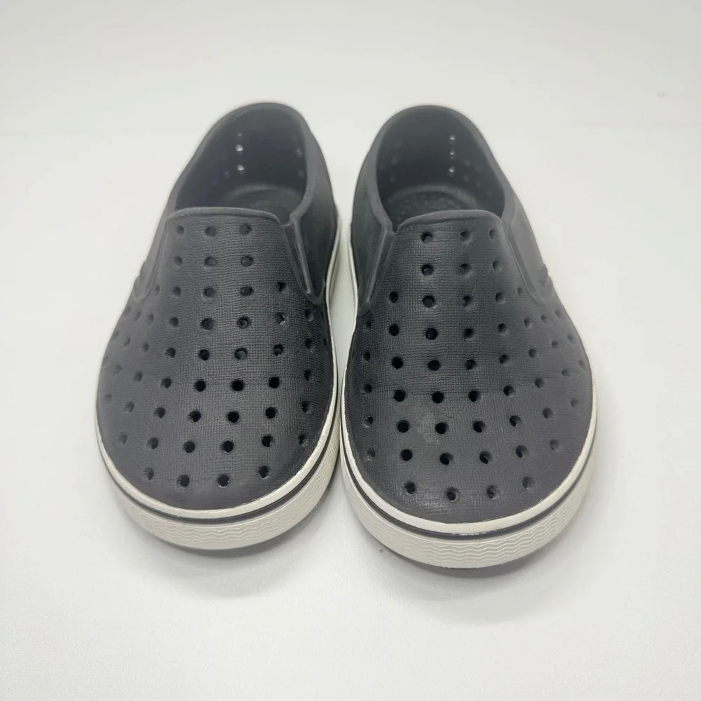Native Miles Slip On Kids Size C8 Black Perforated Water Shoes Summer Sneakers